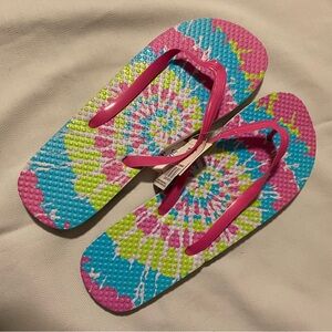 Women’s Pink Tie-Dye Pattern Flip Flop Sandals